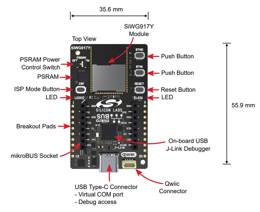 位置电路 - Silicon Labs SiWx917Y Wi-Fi® 6和BLE Explorer套件